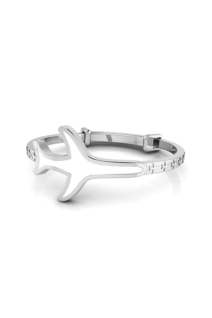 White Finish Aeroplane Bracelet In Sterling Silver by KRYSALIIS KIDS at Pernia's Pop Up Shop