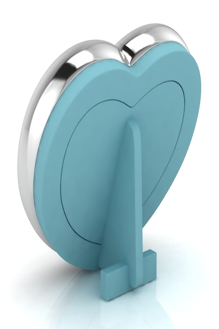 Sterling Silver & Blue Heart Baby Photo Frame by KRYSALIIS KIDS at Pernia's Pop Up Shop