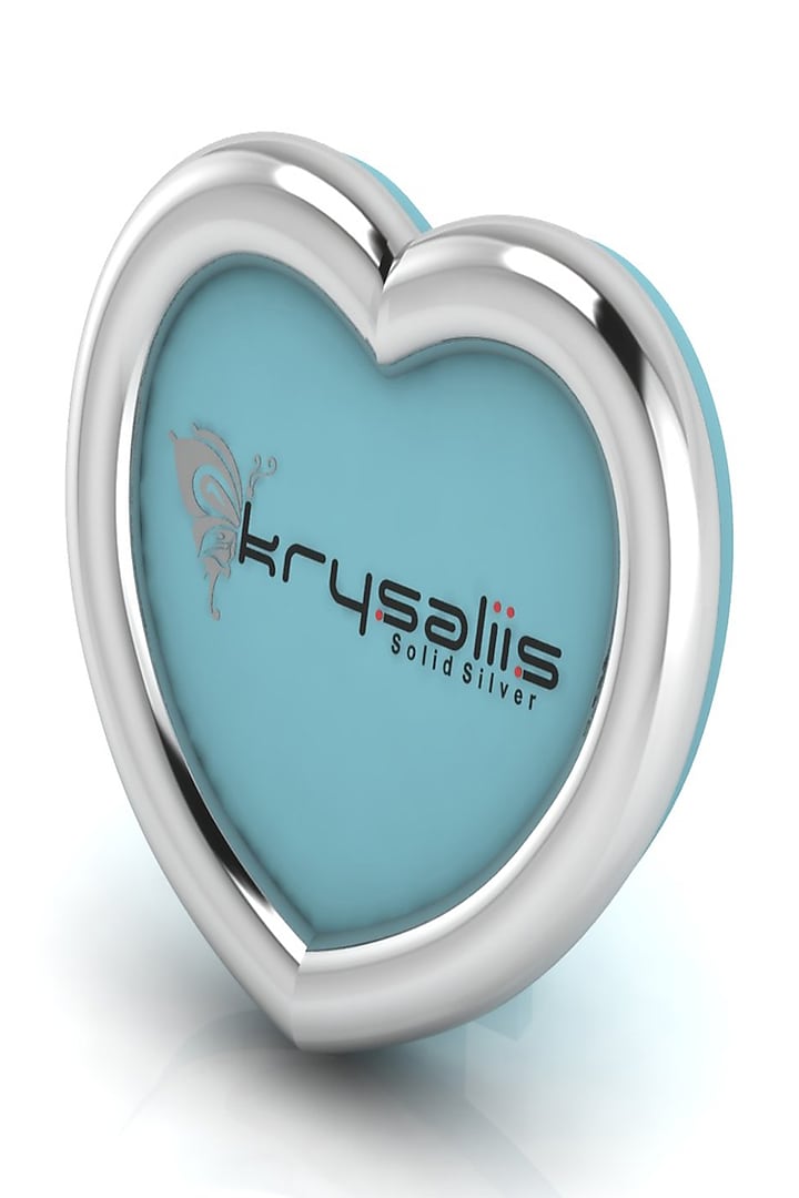 Sterling Silver & Blue Heart Baby Photo Frame by KRYSALIIS KIDS at Pernia's Pop Up Shop