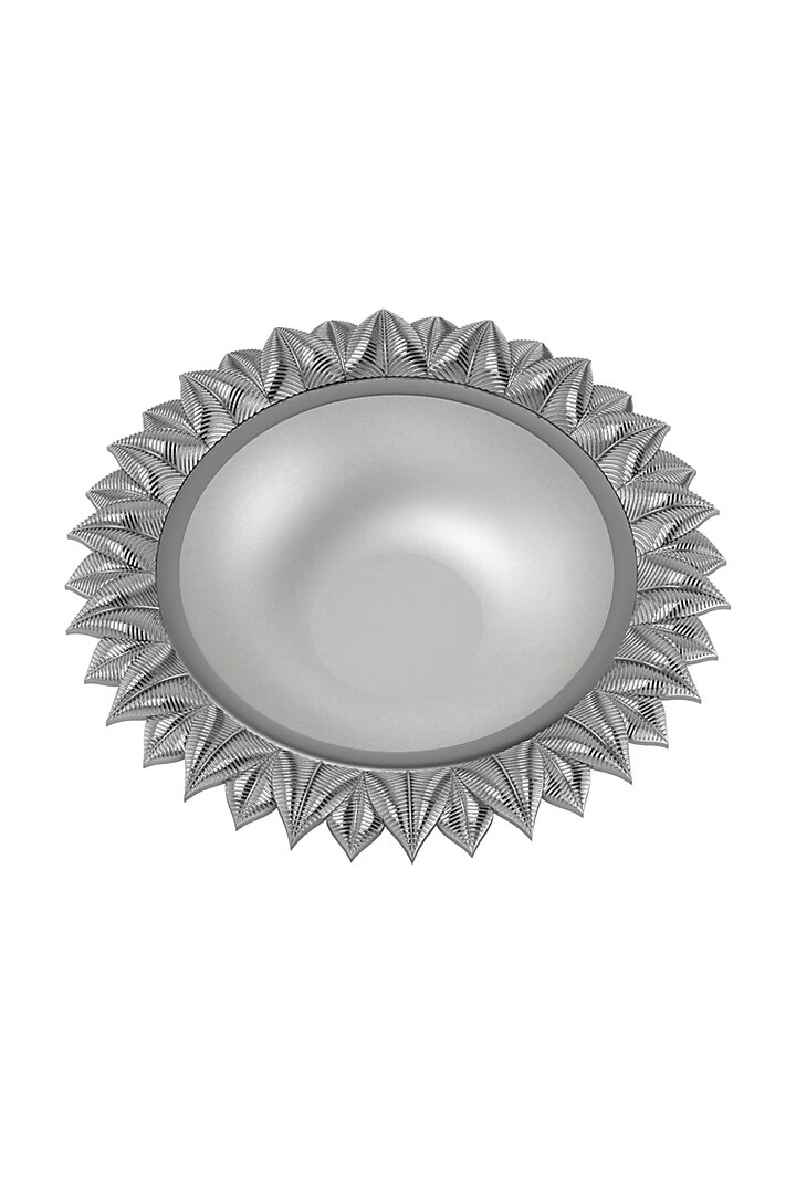 Pure Silver Plated Round Diya by KRYSALIIS HOME at Pernia's Pop Up Shop