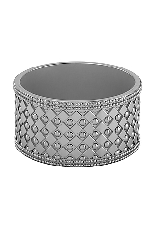 Pure Silver Plated Tubular Napkin Ring Set by KRYSALIIS HOME
