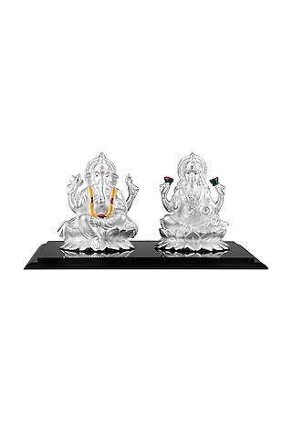 Pure Silver Lord Ganesh & Laxmi Idol by KRYSALIIS HOME