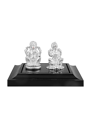 Pure Silver Lord Ganesh & Laxmi Idol by KRYSALIIS HOME