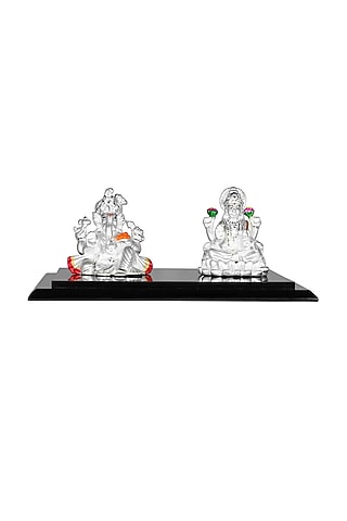 Pure Silver Lord Ganesh & Laxmi Idol by KRYSALIIS HOME