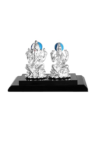 Pure Silver Lord Ganesh & Laxmi Idol by KRYSALIIS HOME