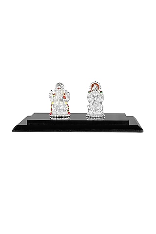 Pure Silver Lord Ganesh & Laxmi Idol by KRYSALIIS HOME