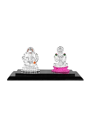 Pure Silver Lord Ganesh & Laxmi Idol by KRYSALIIS HOME
