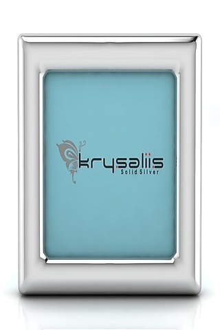 Sterling Silver & Blue Square Baby Photo Frame by KRYSALIIS KIDS