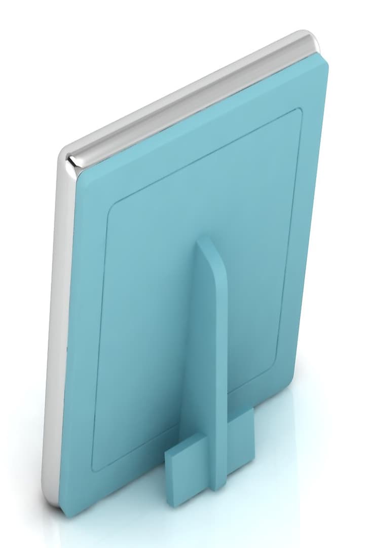 Sterling Silver & Blue Square Baby Photo Frame by KRYSALIIS KIDS at Pernia's Pop Up Shop