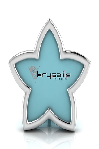 Sterling Silver & Blue Star Baby Photo Frame by KRYSALIIS KIDS
