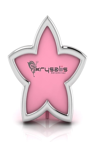 Sterling Silver & Pink Star Baby Photo Frame by KRYSALIIS KIDS