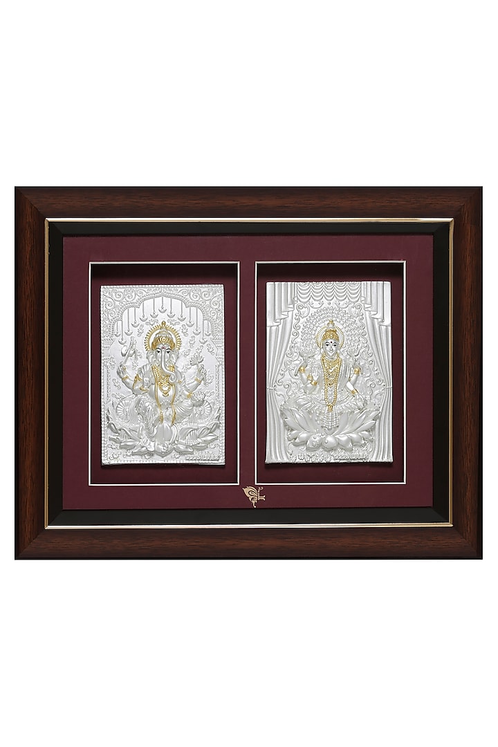 Pure Silver Lord Ganesh & Laxmi Photo Frame by KRYSALIIS HOME