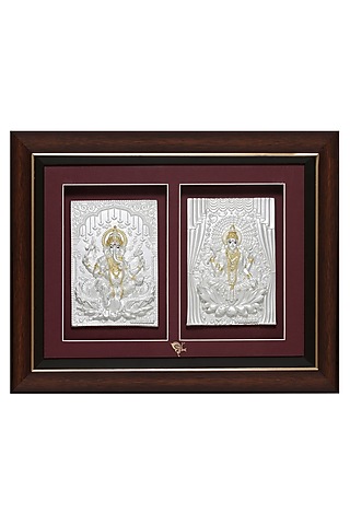 Pure Silver Lord Ganesh & Laxmi Photo Frame by KRYSALIIS HOME