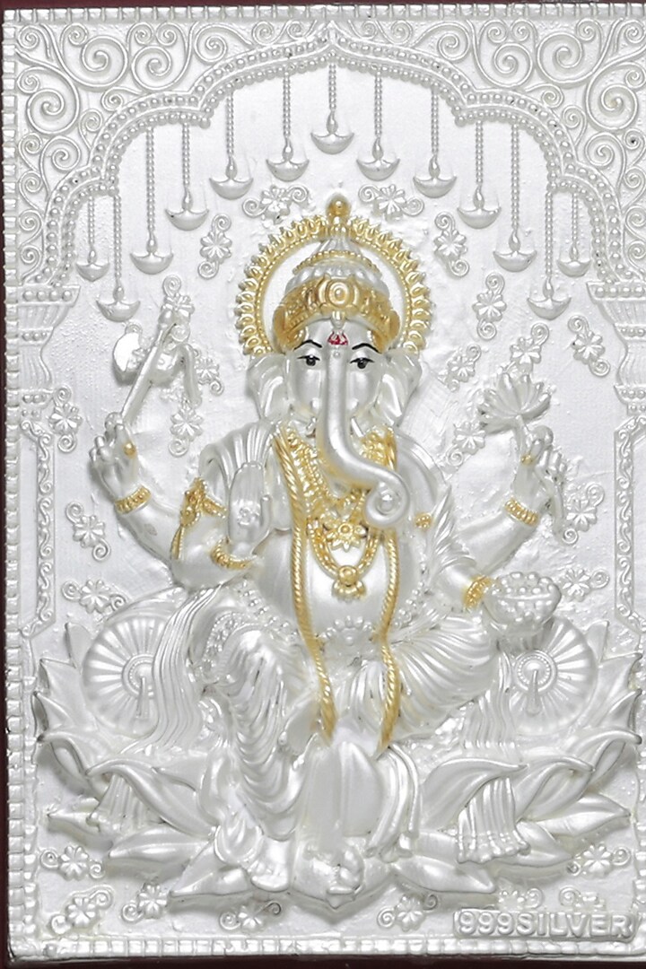 Pure Silver Lord Ganesh & Laxmi Photo Frame by KRYSALIIS HOME at Pernia's Pop Up Shop