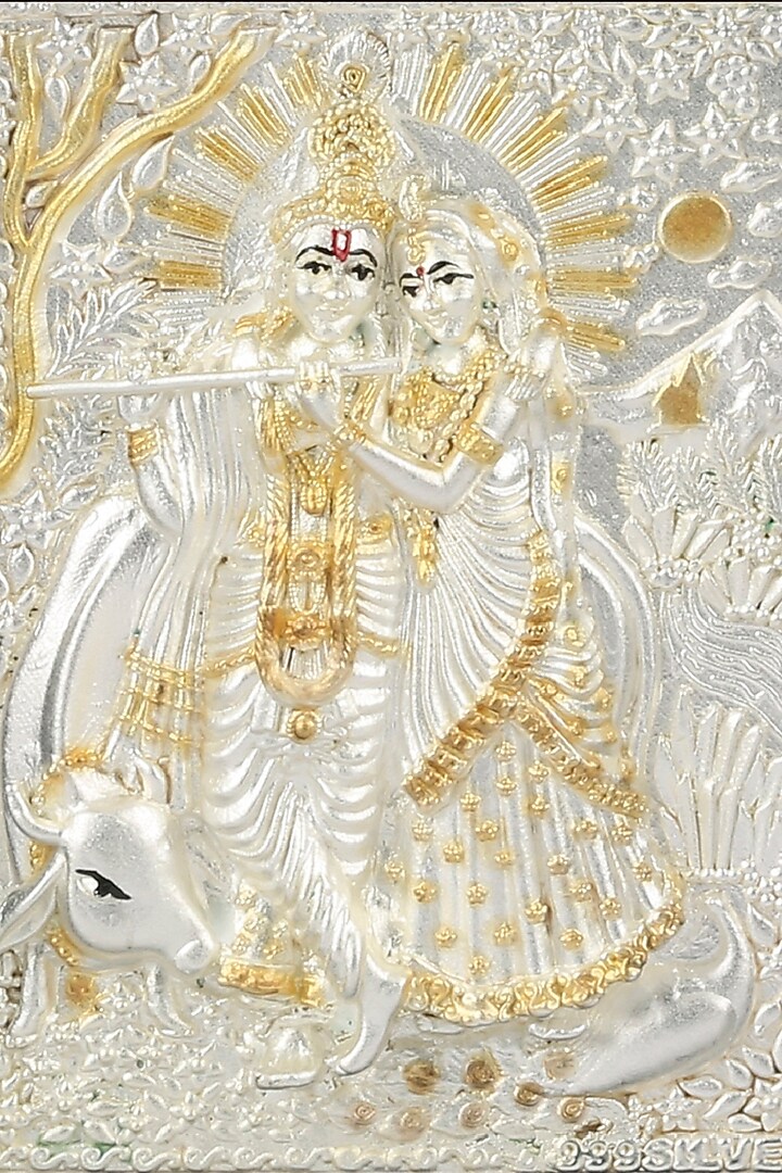 Pure Silver Radha & Krishna Photo Frame by KRYSALIIS HOME at Pernia's Pop Up Shop