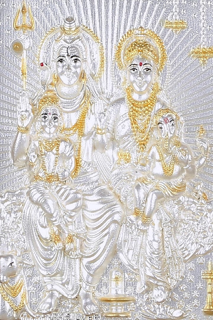 Pure Silver Lord Shiv & Parvati Photo Frame by KRYSALIIS HOME at Pernia's Pop Up Shop