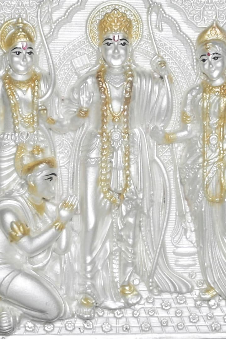 Pure Silver & Wooden Lord Ram Darbar Photo Frame by KRYSALIIS HOME at Pernia's Pop Up Shop
