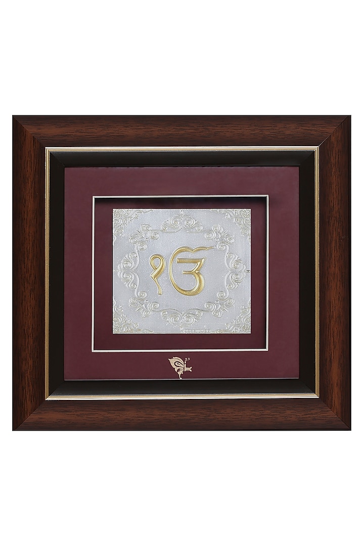 Pure Silver & Wooden Ek Onkar Photo Frame by KRYSALIIS HOME at Pernia's Pop Up Shop