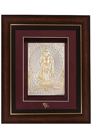 Pure Silver & Wooden Lord Murugan Photo Frame by KRYSALIIS HOME