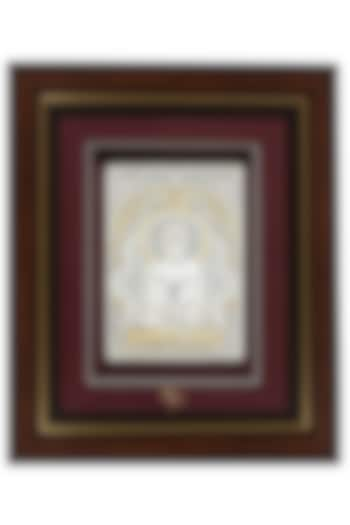 Pure Silver & Wooden Lord Mahavir Swami Photo Frame by KRYSALIIS HOME at Pernia's Pop Up Shop