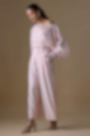 Peach Organza & Double Georgette Co-Ord Set by Kriti Bapna at Pernia's Pop Up Shop