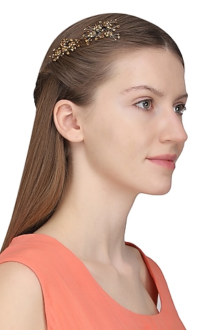 Antique Gold Jasmine Crystal Hairpins by Karleo
