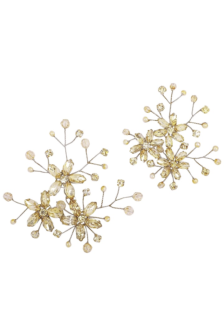 Champagne gold rapunzel crystal hairpins available only at Pernia's Pop Up Shop.