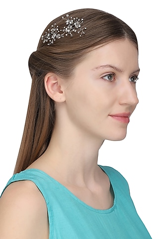 ANTIQUE SILVER ANA CRYSTAL HAIRPINS by Karleo