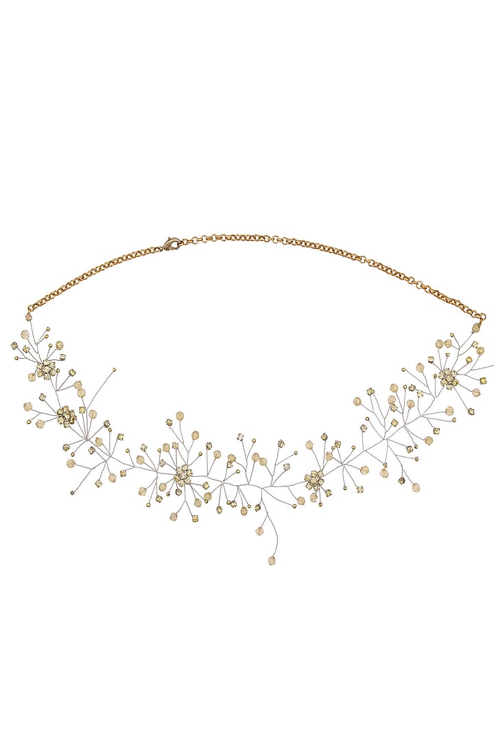 Karleo presents Hydra champagne gold crystal embellished headpiece available only at Pernia's Pop Up Shop.