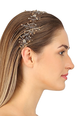 Hydra Champagne Gold Crystal Embellished Headpiece by Karleo