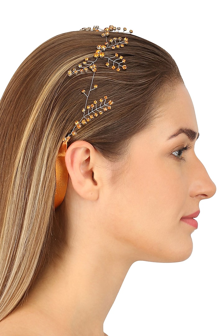 Orion Smoked Topaz Crystal Embellished Headpiece by Karleo