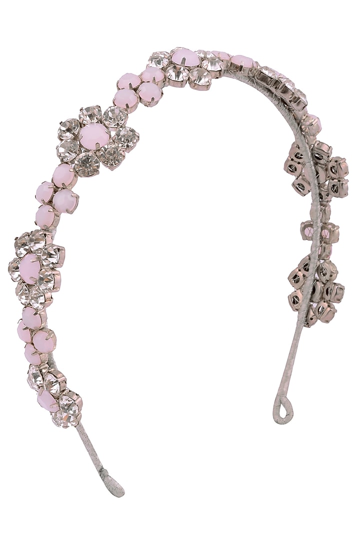 Karleo presents Rose and opal floral crystal embellished headband available only at Pernia's Pop Up Shop.