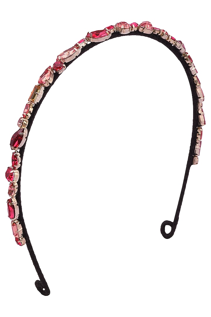 Karleo presents Ruby, rose, and vintage rose crystal embellished headband available only at Pernia's Pop Up Shop.