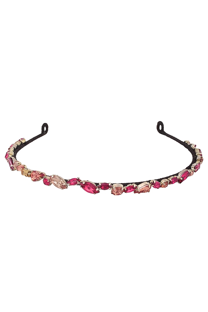 Karleo presents Ruby, rose, and vintage rose crystal embellished headband available only at Pernia's Pop Up Shop.