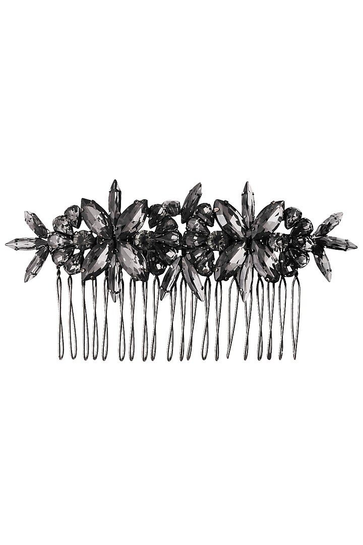 Karleo presents Black diamond crystal embellished haircomb available only at Pernia's Pop Up Shop.