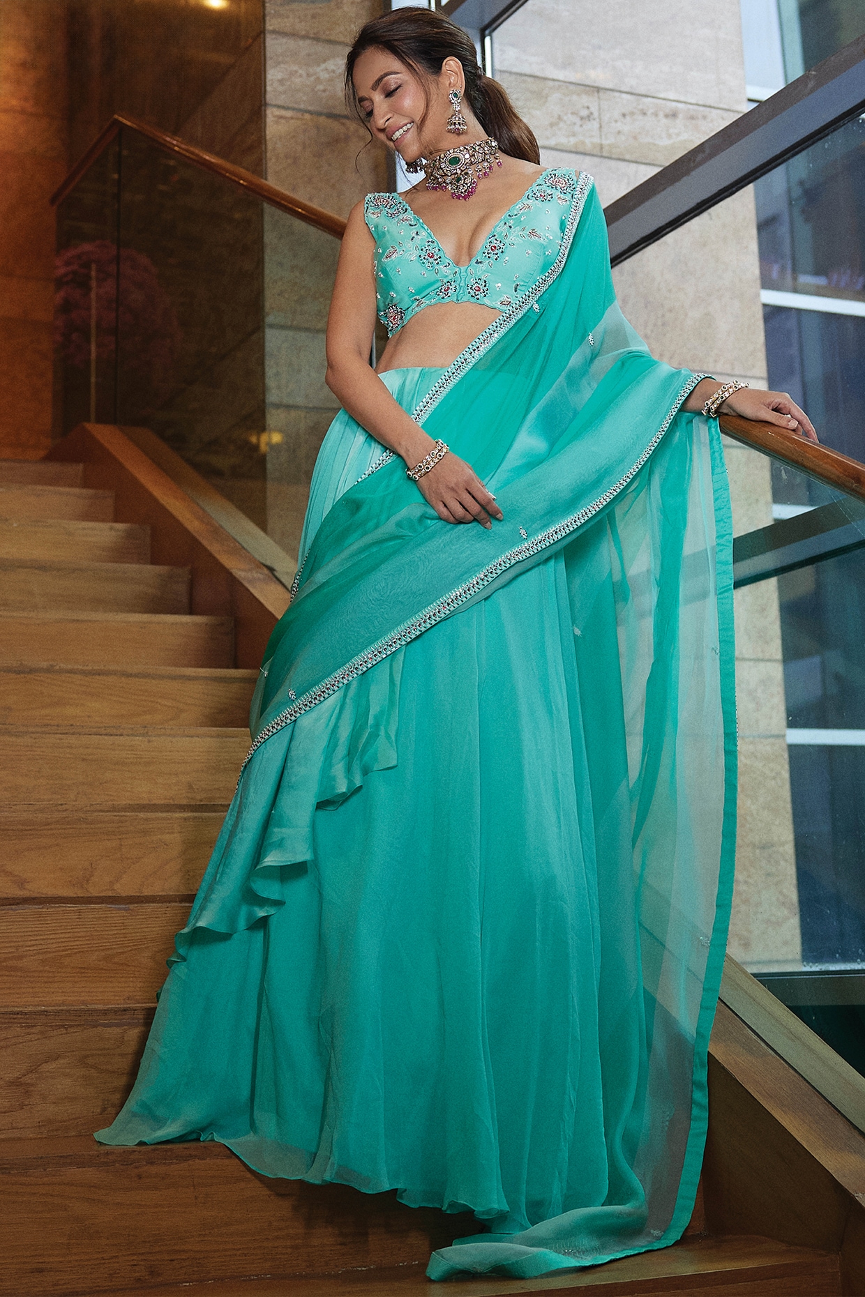 Yellow Green Lehenga Choli Chunri Designer Sari Saree Party valentine Gift  Dress | eBay