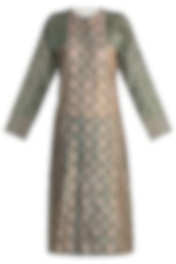 Dark Green Embroidered Printed Tunic by Krishna Mehta at Pernia's Pop Up Shop