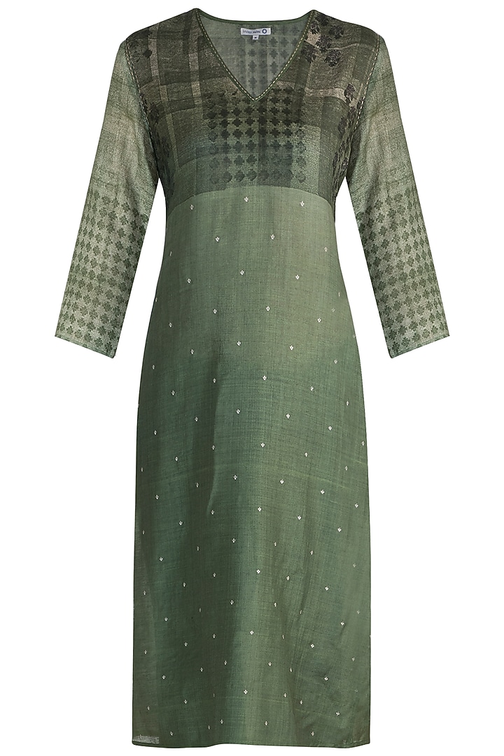 Green Printed Tunic by Krishna Mehta at Pernia's Pop Up Shop