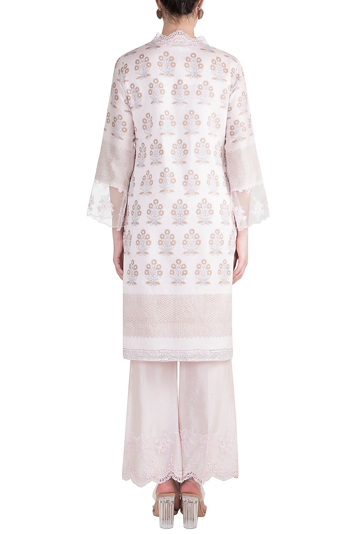 Baby Pink Printed Tunic Set by Krishna Mehta at Pernia's Pop Up Shop