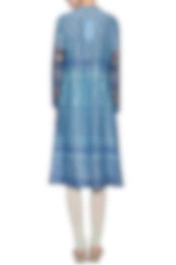 Blue printed embroidered kurta available only at Pernia's Pop Up Shop.