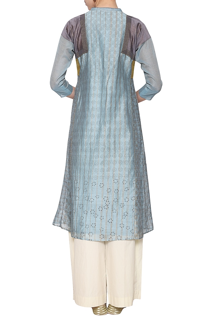 Sky blue embroidered tunic by KRISHNA MEHTA