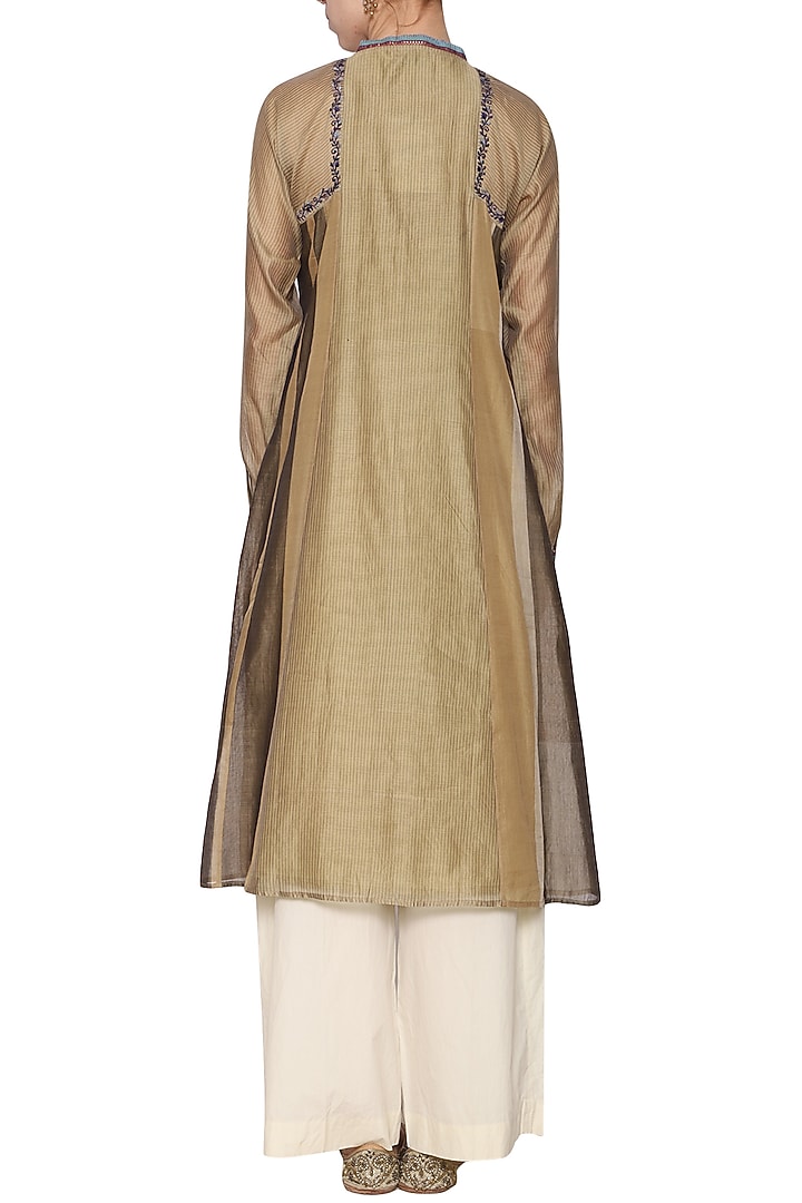 Dark beige embroidered tunic available only at Pernia's Pop Up Shop.