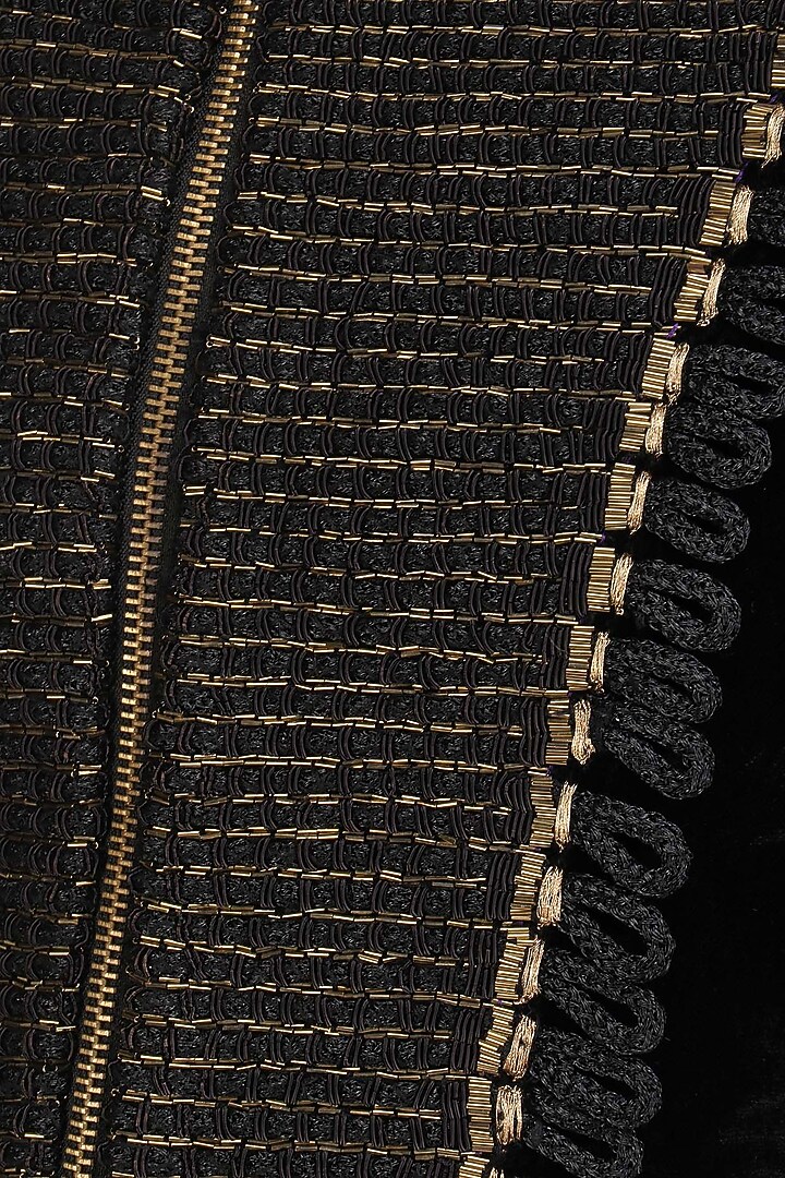 Black velvet military jacket available only at Pernia's Pop Up Shop.