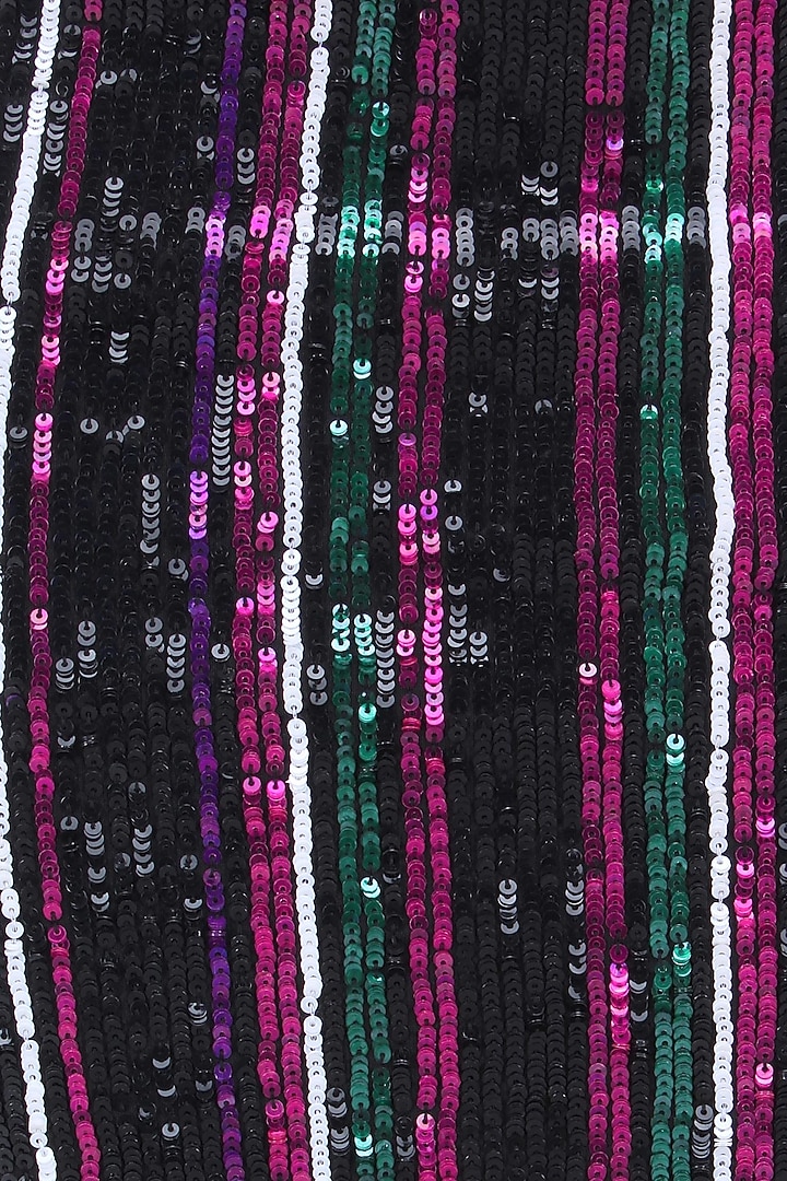 Black, green, pink and purple sequins striped crop top available only at Pernia's Pop Up Shop.