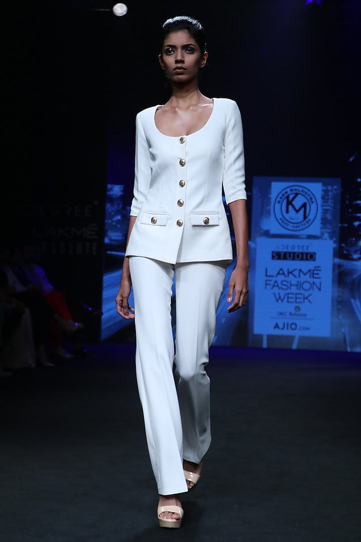 Off White Safari Suit by Karn Malhotra