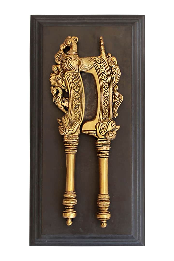 Golden Peacock Nut Cutter In Brass by Karo