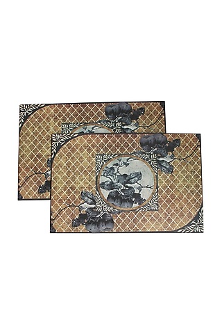 Brown Aafreen Wooden Placement Mat (Set Of 6) by Karo