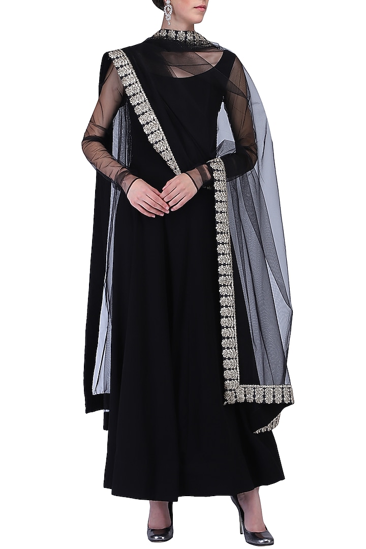 Black anarkali set available only at Pernia's Pop Up Shop.
