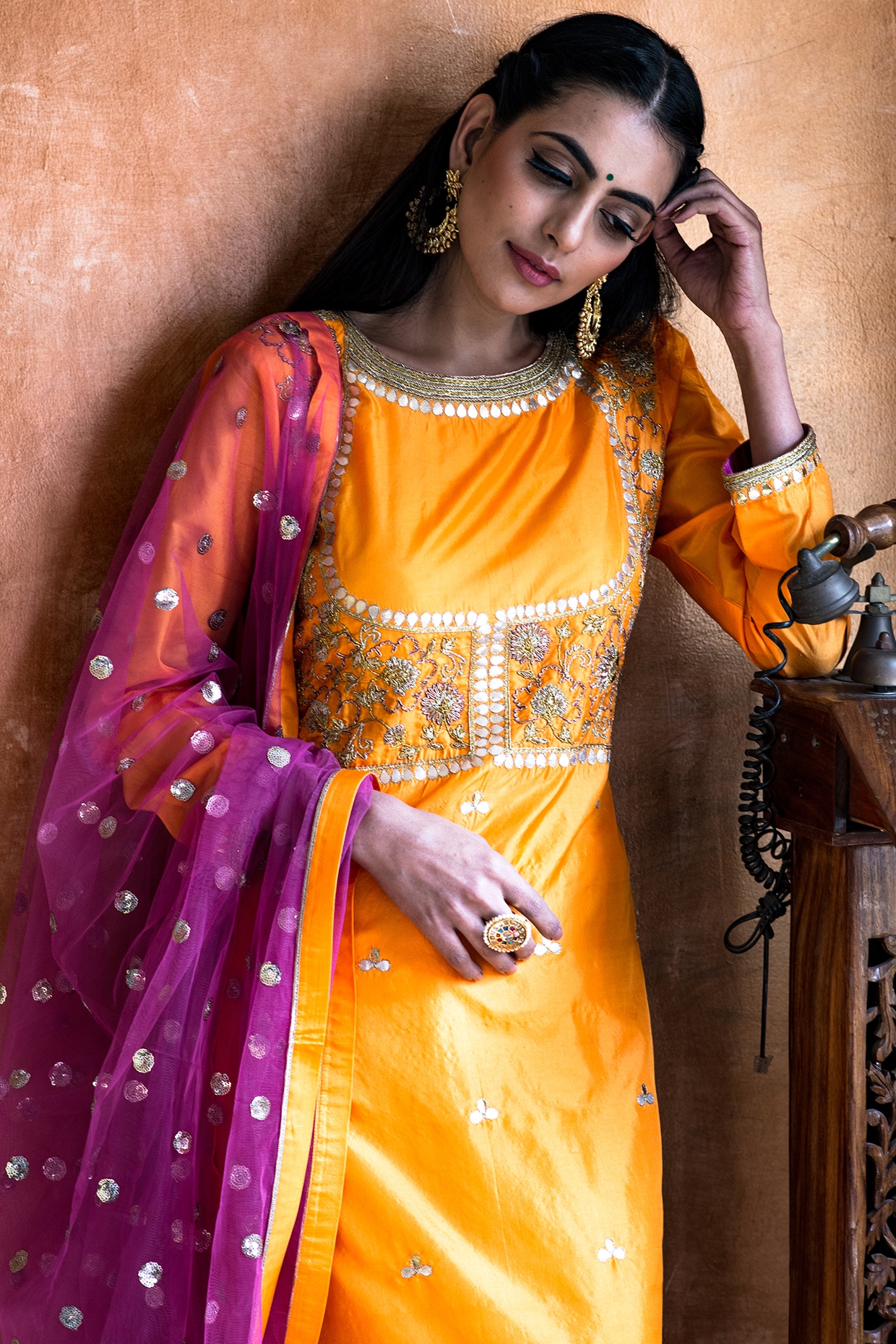 Gorgeous white And Orange contrast Punjabi Salwar Kameez - Zikimo.com -  Original Indian Bridal Lehengas Collection
