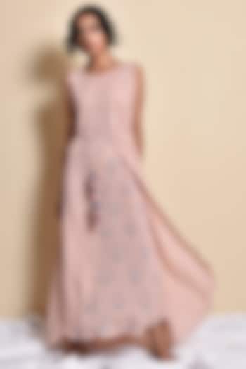 Blush Pink Embroidered Dress by Kanika sharma at Pernia's Pop Up Shop